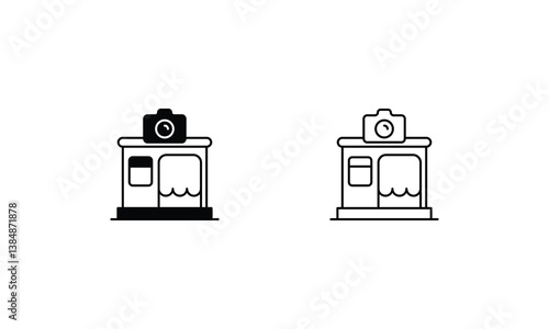 Photobooth icons set vector stock illustration