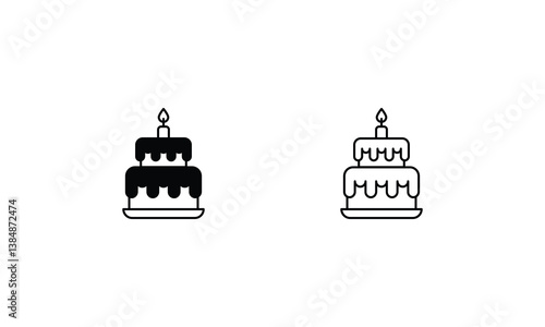 Cake icons set vector stock illustration