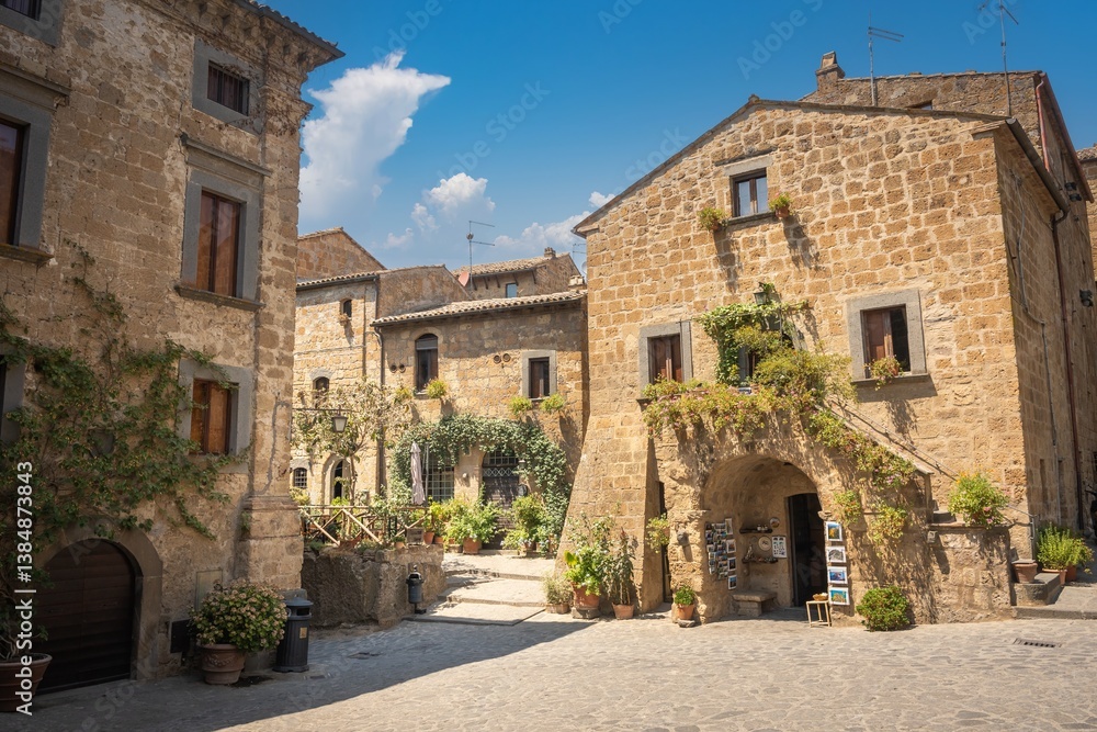 Fototapeta premium Buildings in Civita di Bagnoregio - ancient italian town. Italy,