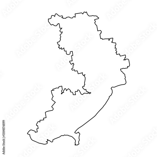 Odesa Oblast Ukraine Outline Map for Geographic and Political Projects