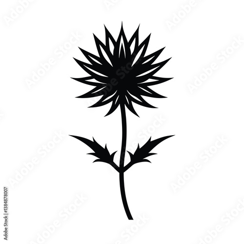 Wallpaper Mural Thistle Flower Silhouette. Torontodigital.ca