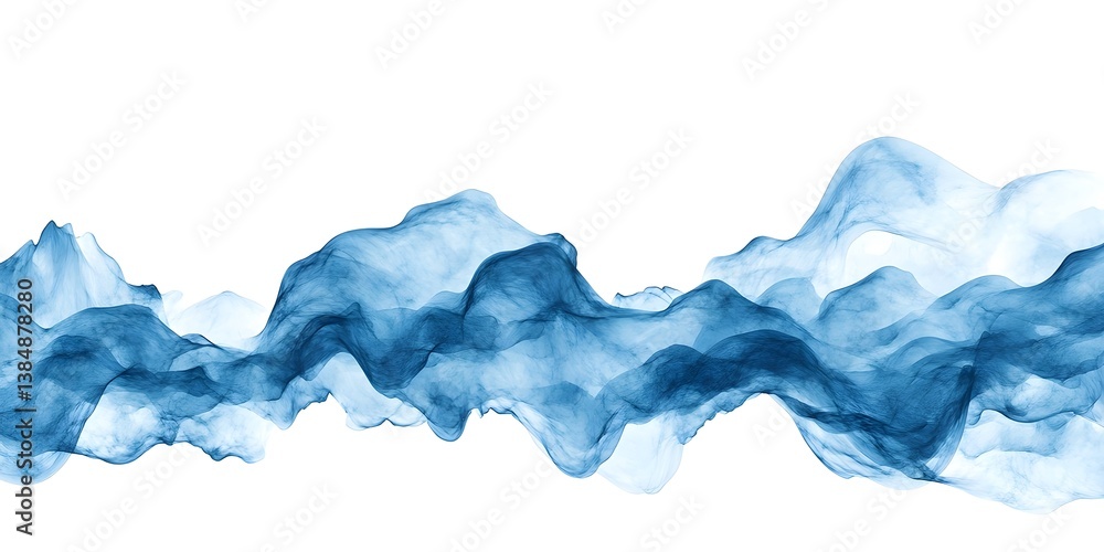 Obraz premium A blue wave with a white background