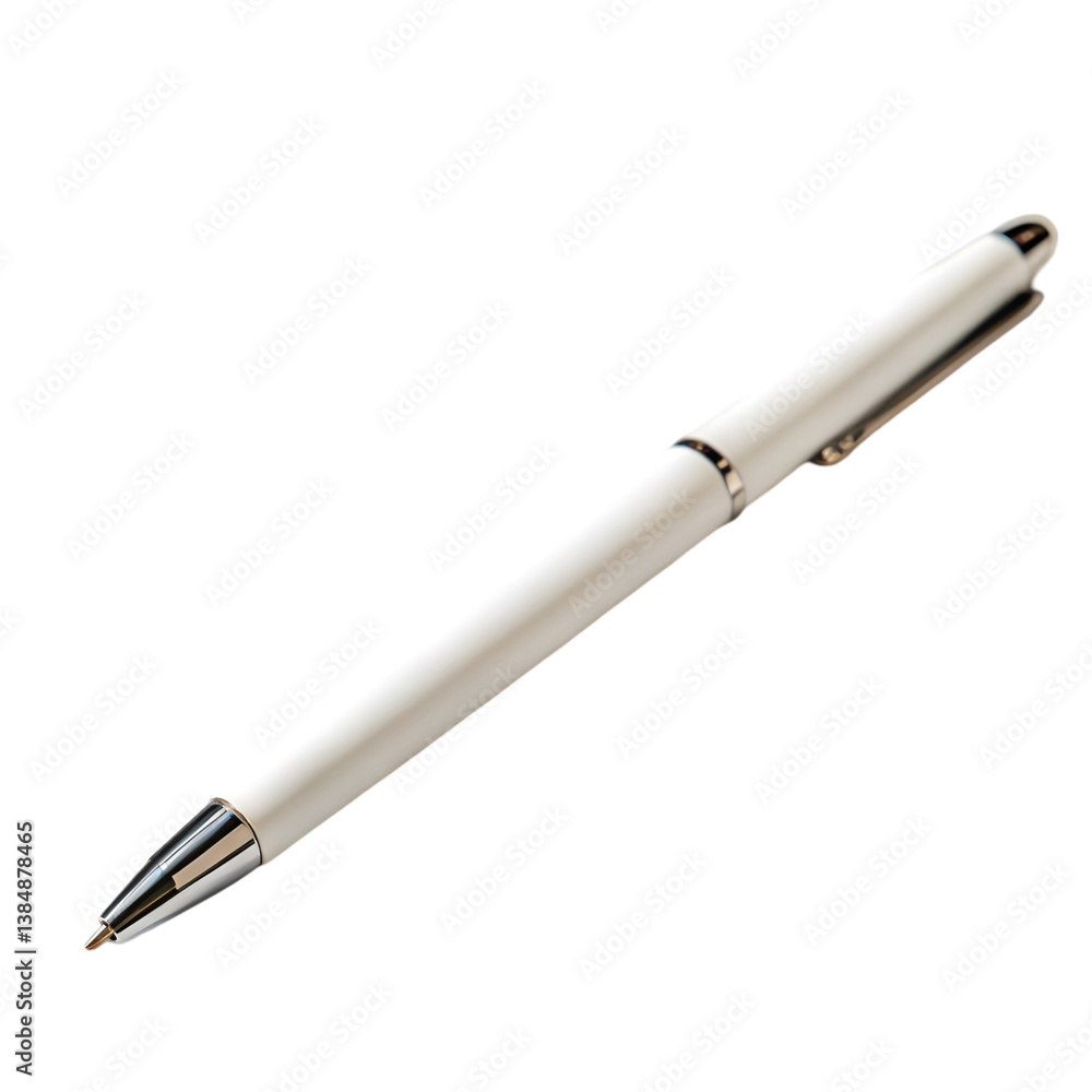 Naklejka premium White pen isolated on transparent background