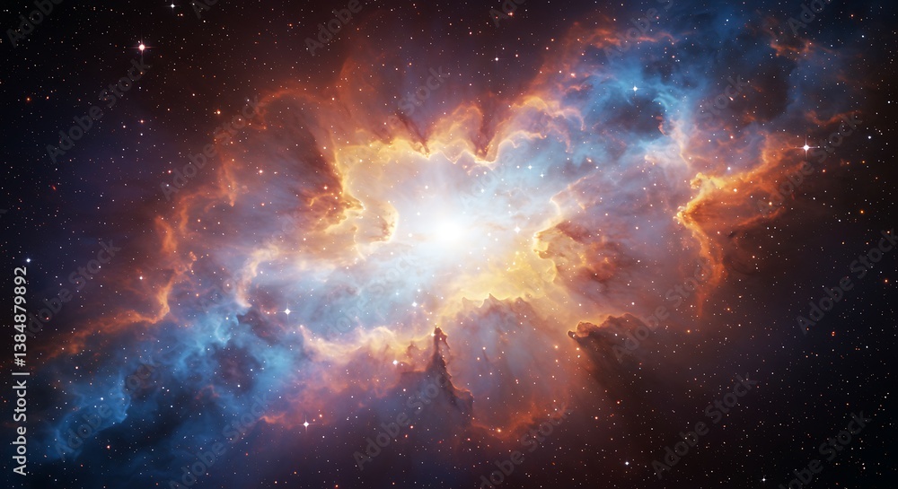 Fototapeta premium Cosmic Ember's Embrace AI Generated