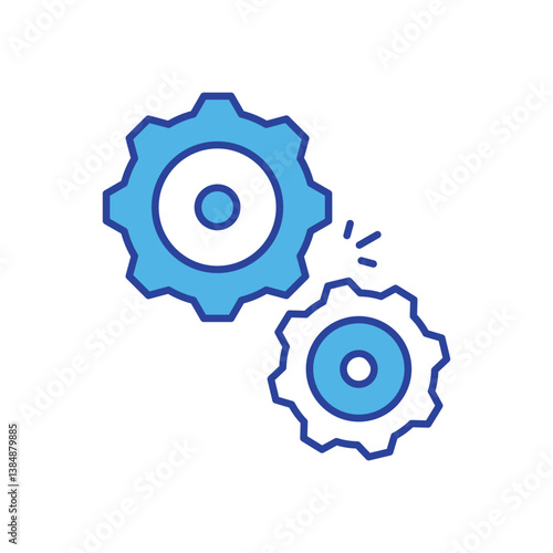 Gear icon isolated on a white background. Vector illustration.