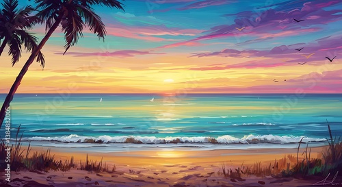 Sunset's Embrace AI Generated