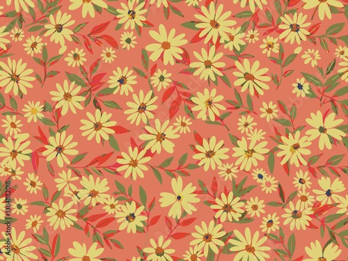 Seamless background with leaves, seamless pattern with leaves, seamless floral pattern