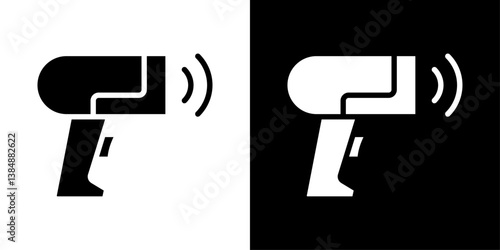 Barcode scanner icons vector set in solid flat style