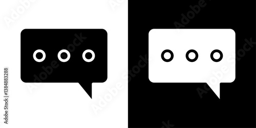 Chat icons vector set in solid flat style