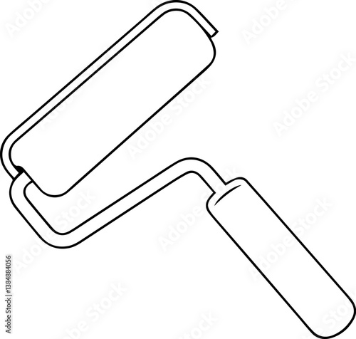 paint roller icon outline vector illustration