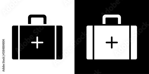 First aid icons vector set in solid flat style