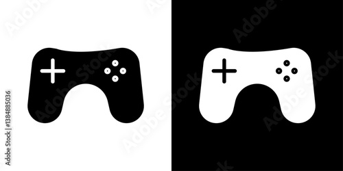 Game controller icons vector set in solid flat style