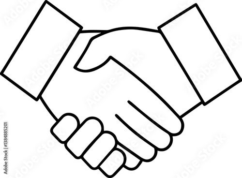 handshake icon outline vector illustration