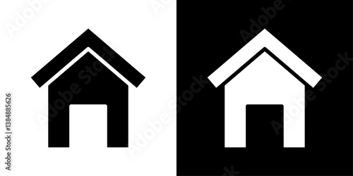 Home icons vector set in solid flat style