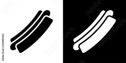 Hot dog icons vector set in solid flat style