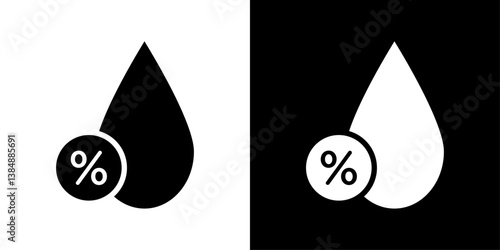 Humidity icons vector set in solid flat style