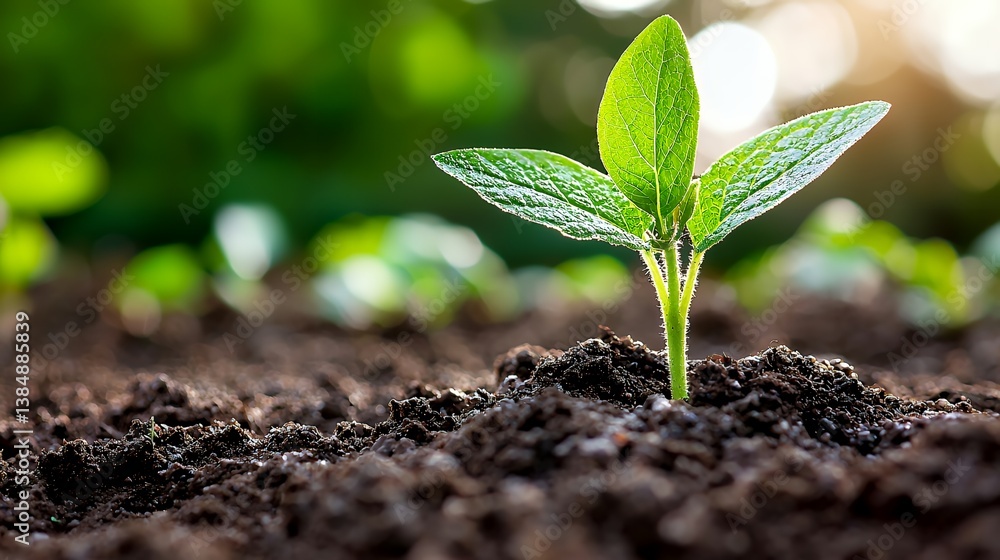 Fototapeta premium Sprout emerging from soil