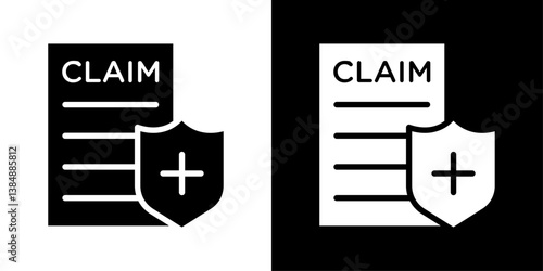 Insurance Claim icons vector set in solid flat style
