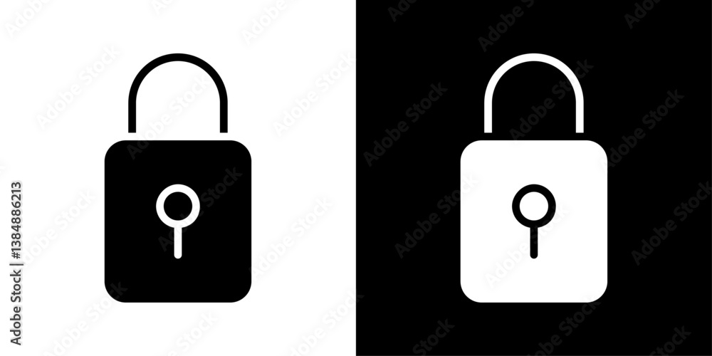 Lock icons vector set in solid flat style Lock icons vector set in solid flat style