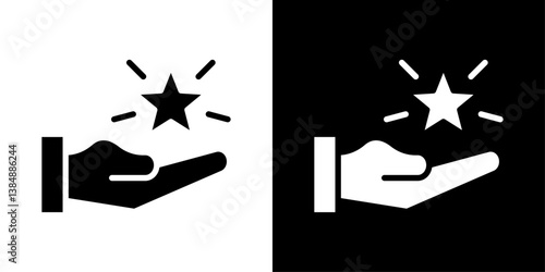 Loyalty program icons vector set in solid flat style