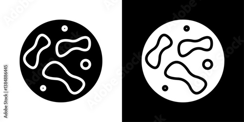 Microorganism icons vector set in solid flat style