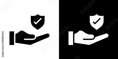 Policyholder icons vector set in solid flat style