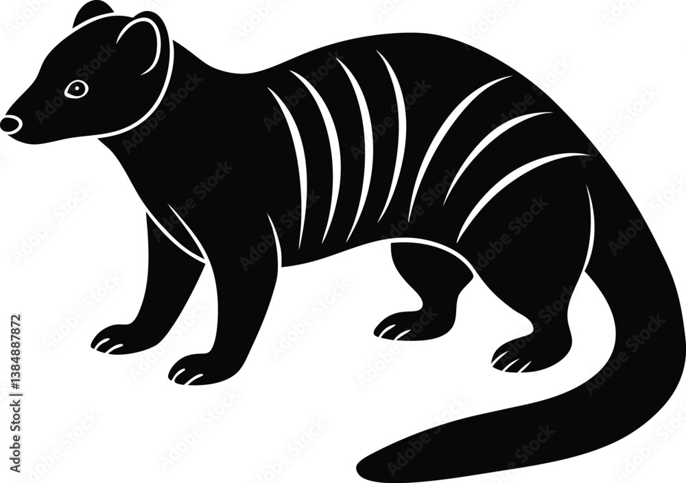 Fototapeta premium banded mongoose silhouette art