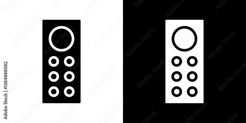 Remote control icons vector set in solid flat style Remote control icons vector set in solid flat style