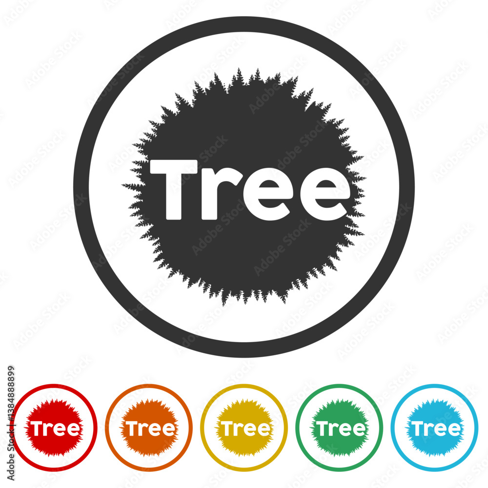 Circle tree icon Circle tree icon