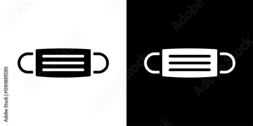 Surgical mask icons vector set in solid flat style