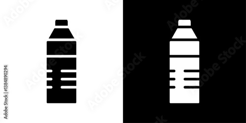 Water bottle icons vector set in solid flat style