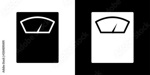 Weight scale icons vector set in solid flat style