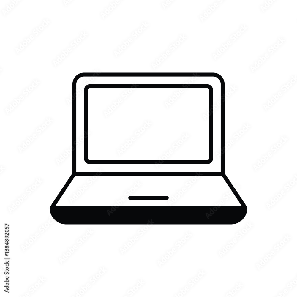 Laptop icon isolated on a white background. Vector illustration. Laptop icon isolated on a white background. Vector illustration.