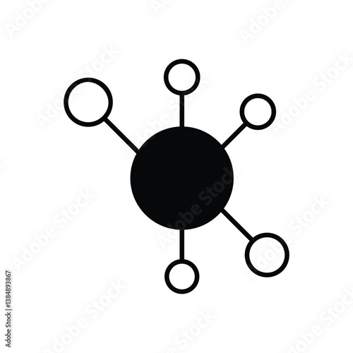 Network Nodes icon isolated on a white background. Vector illustration.