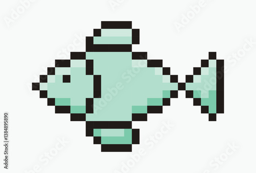 fish pixel art icon vector illustration.
