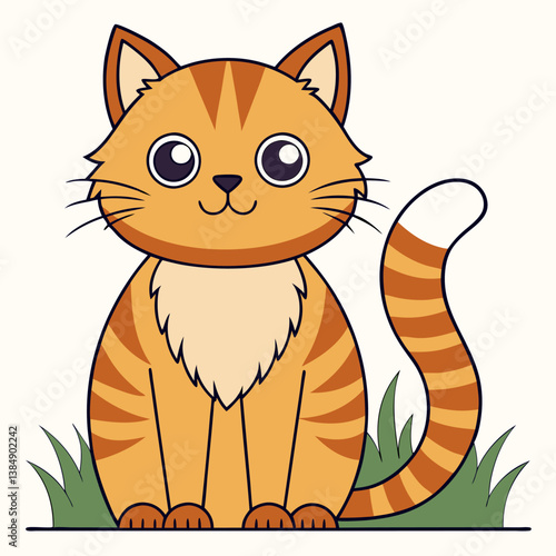Friendly feline vector illustration 