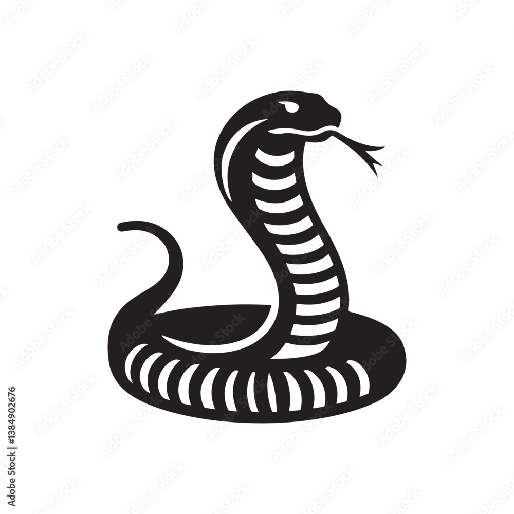 cobra snake icon silhouette vector illustration design on white background. cobra snake icon silhouette vector illustration design on white background.