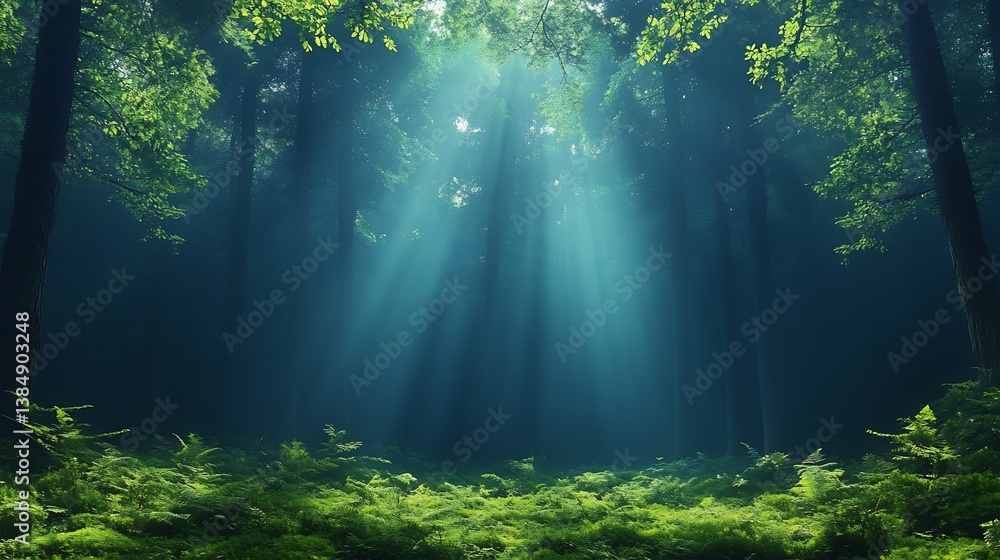 Mystical Forest Sunlight Rays. Mystical Forest Sunlight Rays.