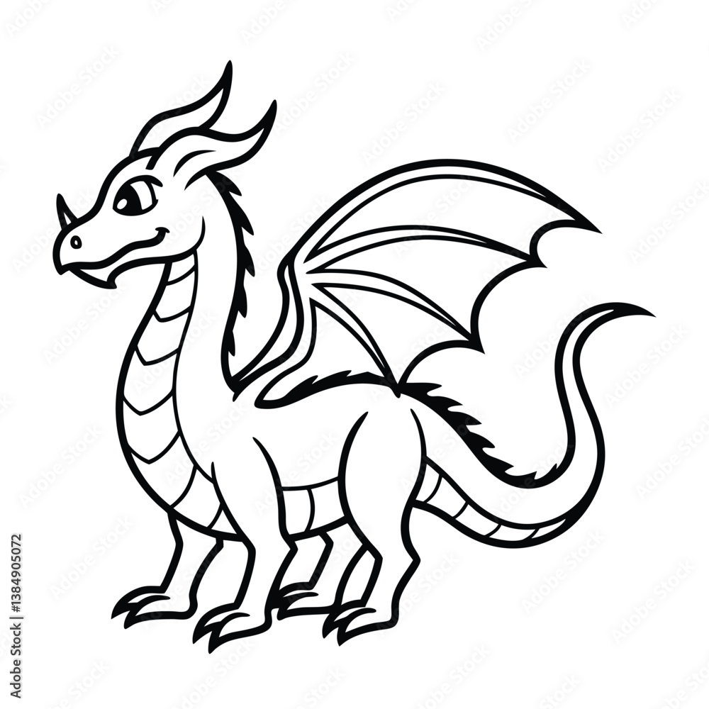dragon vector line art dragon vector line art