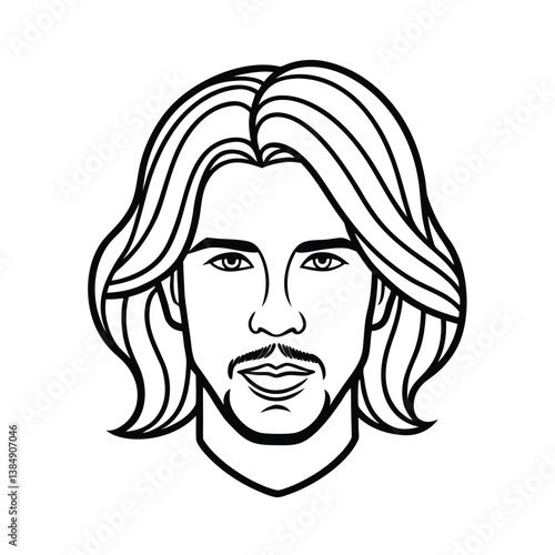 Blunt cut hairstyles line art