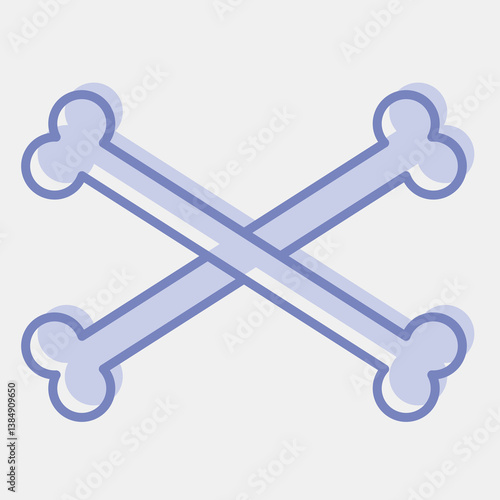Icon crossbones. Day of the dead celebration elements. Icons in two tone style. Good for prints, posters, logo, party decoration, greeting card, etc.