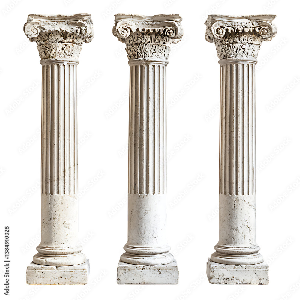 Four unique roman-style columns png Four unique roman-style columns png