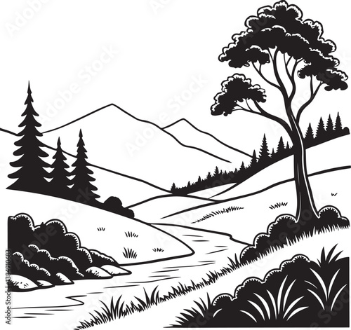 vector illustration of forest landscape