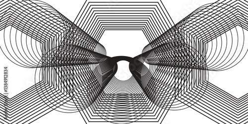 White background abstract art vector illustration with hexagon shape