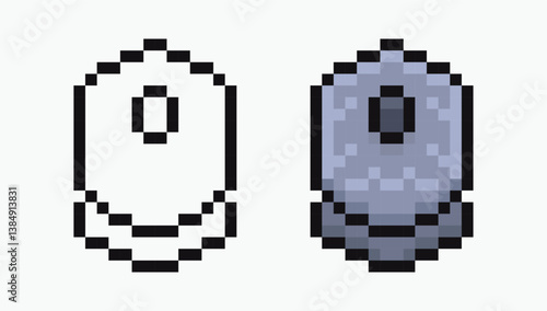 set computer mouse pixel art icon vector illustration.