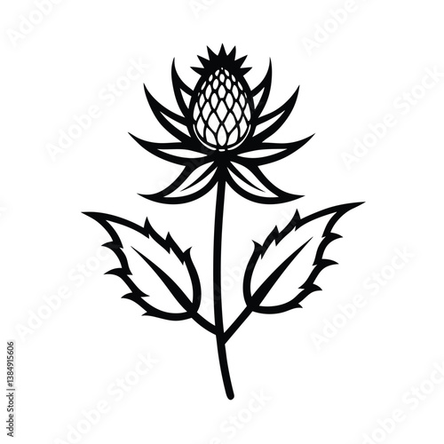 Thistle Flower Silhouette.