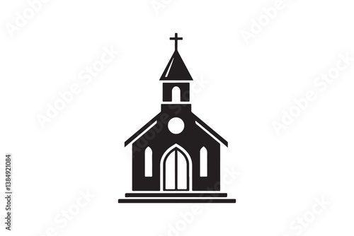 silhouette icon of a Church with no extra details, on a white background