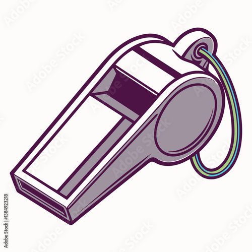 metal whistle isolated on white