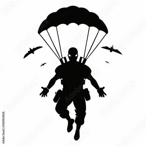 vector illustration of a parachute