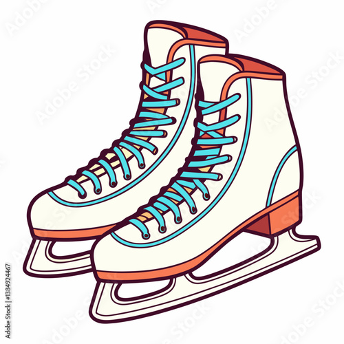 ice skates on white background